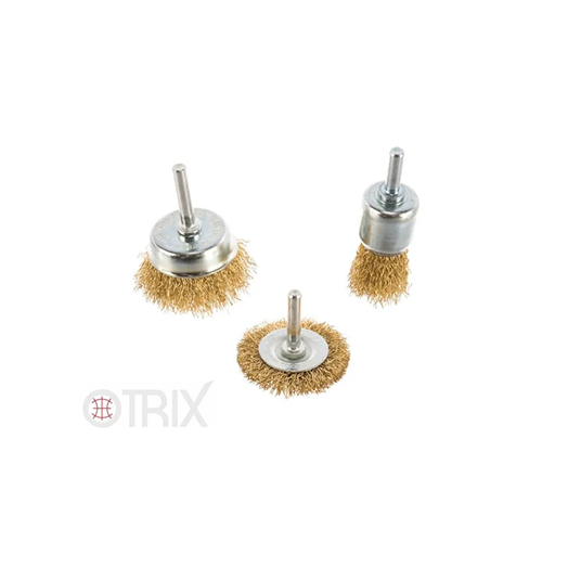 OTRIX Набор Корщеток VX-10001 Омедненные под дрель, 3шт