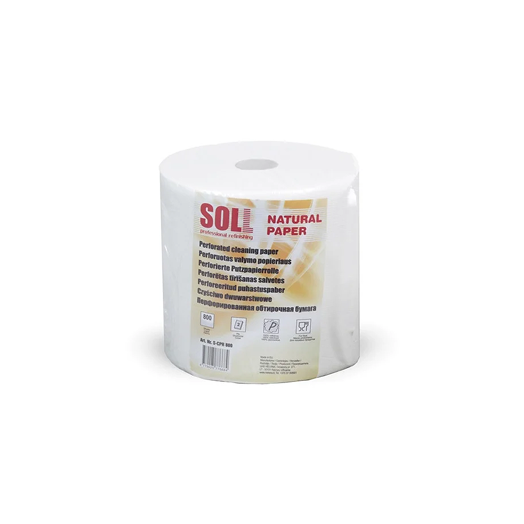SOLL двухслойные салфетки для очистки в рулоне 25 см х 26 см х 200 м